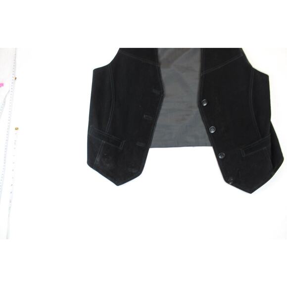 Route 66 Leather Vest Women Large Black Suede Biker Western Wear Front Pockets - Picture 5 of 15